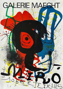 Joan Miro - Exhibition Lithograph Poster: Joan Miro - Exhibition Lithograph Poster. 22 x 30.5. Very good condition