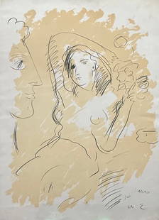 Wayne Ensrud - Untitled Etching: Wayne Ensrud - Untitled Etching. Hand-Signed Lithograph Etching, with inscription "For Mauro." 25.5 x 36. Scattered staining along the edges, otherwise, excellent condition
