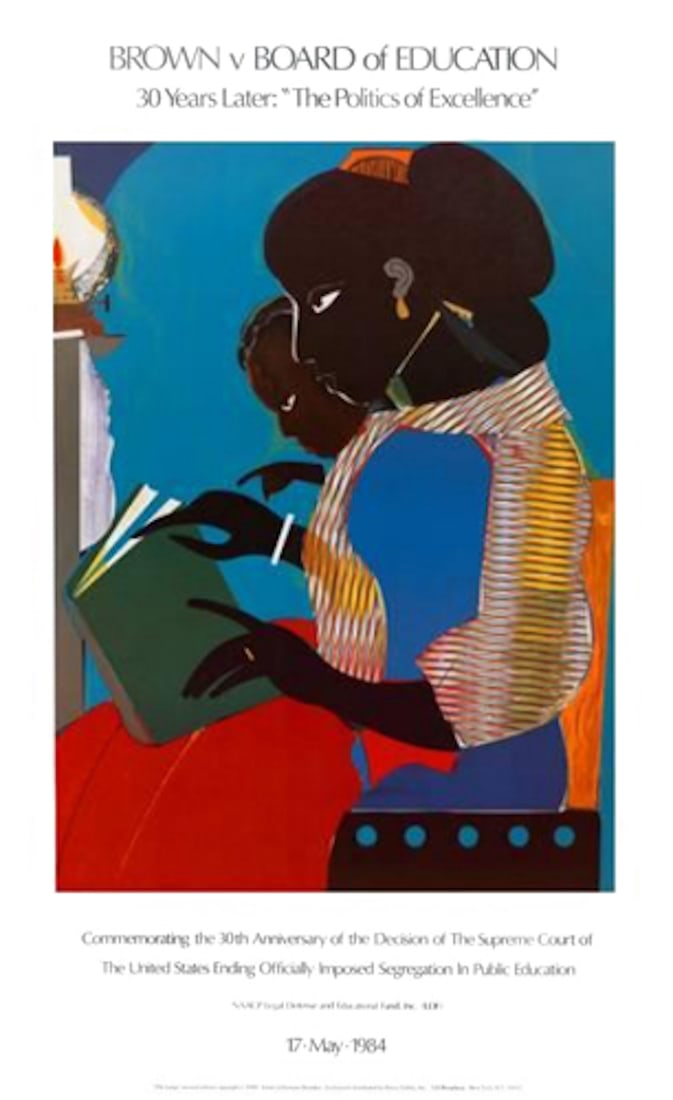 Romare Bearden - "The Lamp": Romare Bearden - "The Lamp", 30th Ann. of Brown vs. Board of Education, 35 x 21.5, very good condition
