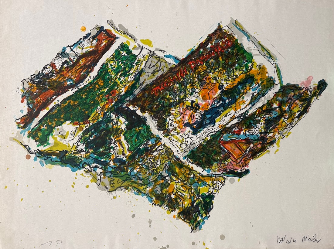 Malcolm Morley - Untitled: Malcolm Morley - Untitled. Hand Signed Artist's Proof Lithograph. Signs of ageing on the edges of the print. Excellent condition. 34 x 24