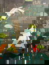 Jacob Lawrence - "Pool Parlor" (Stretched Canvas Transfer)