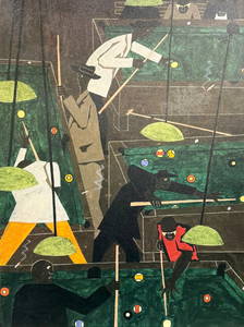 Jacob Lawrence - "Pool Parlor" (Stretched Canvas Transfer)