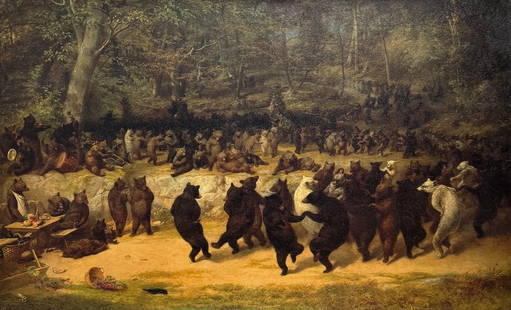William Beard - "The Bear Dance" (Stretched Canvas Transfer): William Beard - "The Bear Dance" (Stretched Canvas Transfer). Nicely stretched canvas transfer. 31 x 19. Excellent condition