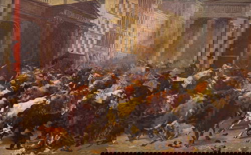 William Beard - "The Bulls and Bears In The Market" (Stretched Canvas Transfer)": William Beard - "The Bulls and Bears In The Market" (Stretched Canvas Transfer)". Nicely stretched canvas transfer. 31 x 19. Excellent condition