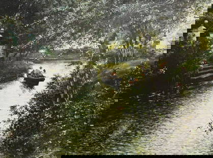 Manuel Garcia Rodriguez - "A River Landscape" (Stretched Canvas Transfer): Manuel Garcia Rodriguez - "A River Landscape" (Stretched Canvas Transfer). Nicely stretched canvas transfer. 30 x 22. Excellent condition