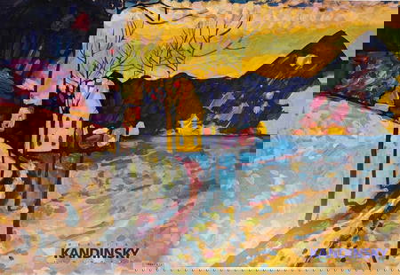 Vassily Kandinsky "Winter Landscape": Vassily Kandinsky "Winter Landscape". Reproduction Print. 1989. 37 x 25. Excellent condition