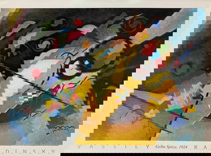 Vassily Kandinsky "Gelbe Spitz": Vassily Kandinsky "Gelbe Spitz". Reproduction Print. 1993. 31.5 x 23.5. Excellent condition