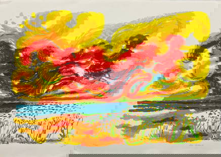 Ronald Julius Christensen - "Sea Island": Ronald Julius Christensen - "Sea Island". Lithograph. Printed in bright vivid colors. Edition of 295. Hand signed and numbered by the Artist. 1980. 30 x 22. Excellent condition