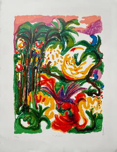 Ronald Julius Christensen - "Jungle Birld": Ronald Julius Christensen - "Jungle Birld". Lithograph. Artist Proof. Bright and Colorful. Hand signed and numbered by the Artist. 27 x 36. Excellent Condition