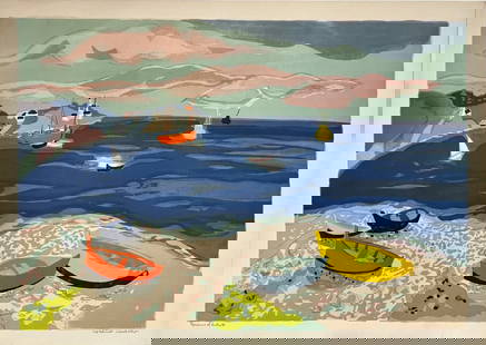George Lambert - "Boats": George Lambert - "Boats". Lithograph. Hand signed by the Artist. 22 x 30. Excellent condition