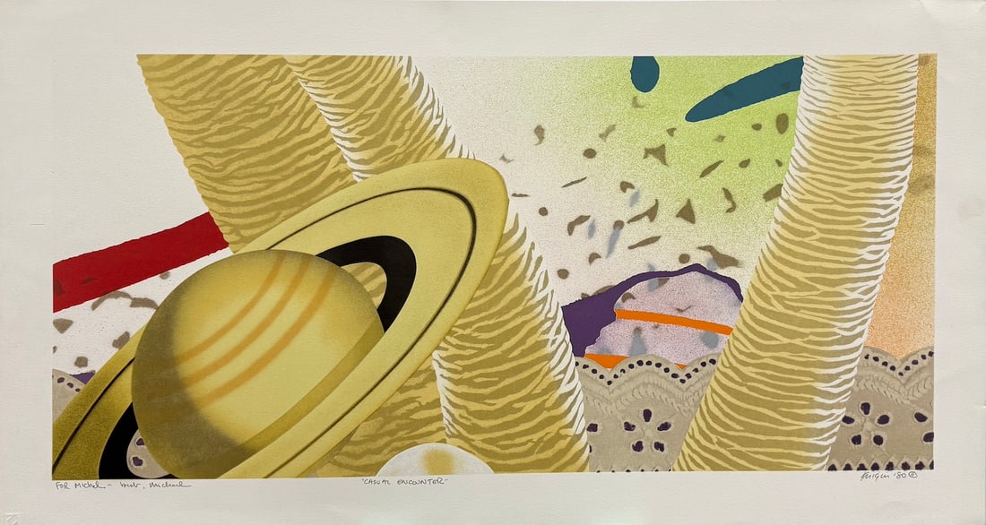 Michael Knigin - "Casual Encounter": Michael Knigin - "Casual Encounter". Unframed Lithograph. Pencil Signed by the Artist. 1980. With inscription "For Michel - best, Michael." Excellent condition. 36 x 19.