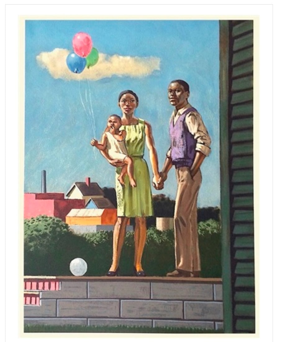 Hughie Lee-Smith "The Promise": Hughie Lee-Smith "The Promise". 1989. Limited Edition Lithograph. Signed by the Artist. Numbered 53/100. 23.25 x 17. Excellent condition