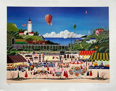 Nicky Watanabe - "Flea Market" Signed Serigraph: Nicky Watanabe - "Flea Market" Signed Serigraph. Hand/Pencil and Numbered Serigraph Edition 300. 36 x 28. Excellent Condition