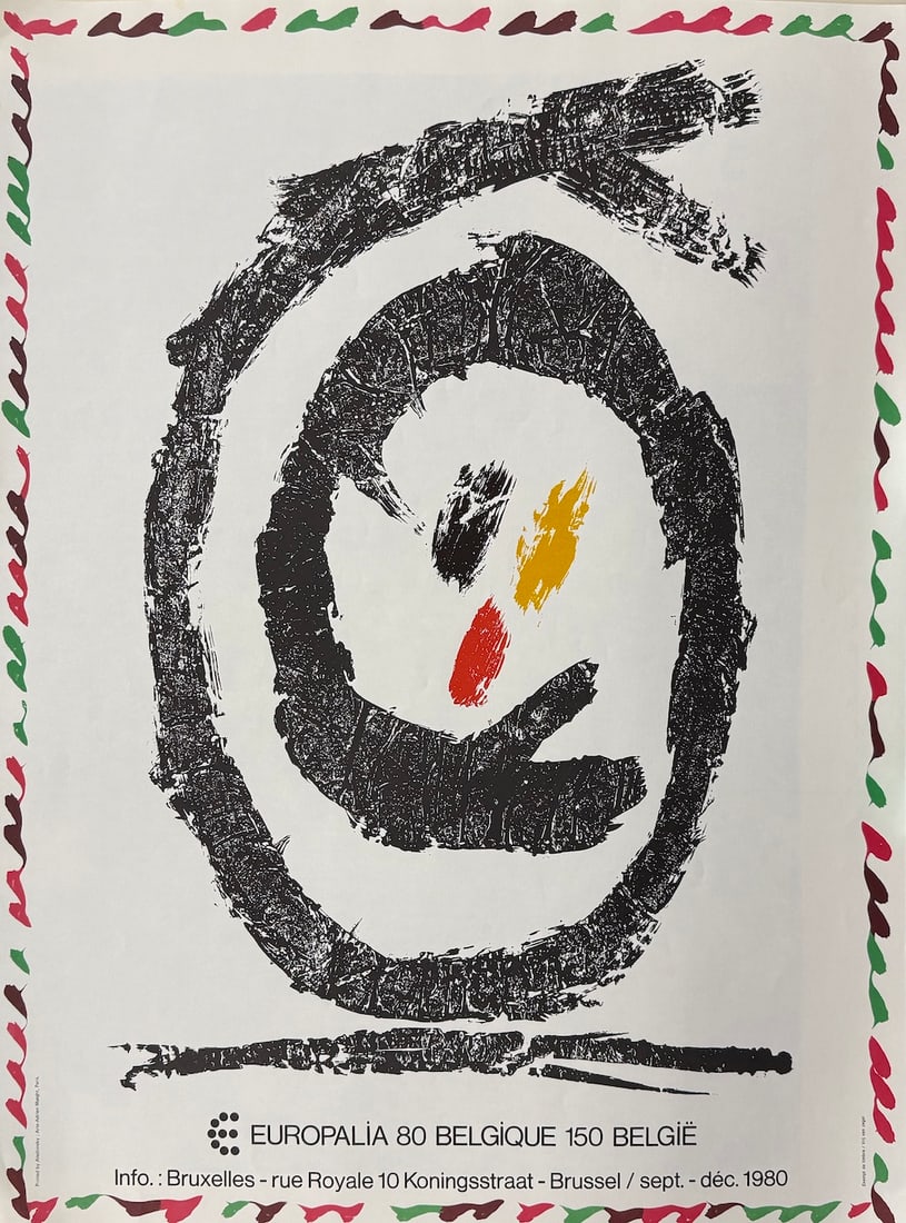Pierre Alechinsky - "Europalia 80 Belgique": Pierre Alechinsky - "Europalia 80 Belgique". Lithograph. Circa 1980. Warehouse find. Very rare. 23 x 32. Excellent condition