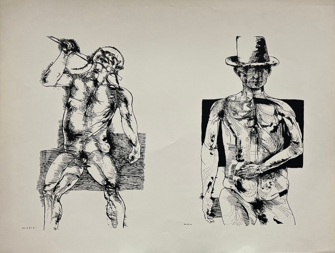 Leonard Baskin - Vintage Print: Leonard Baskin - Vintage Print. Woodcut. The print shows sign of ageingi around the edges. Otherwise it is in excellent condition. 26 x 20.