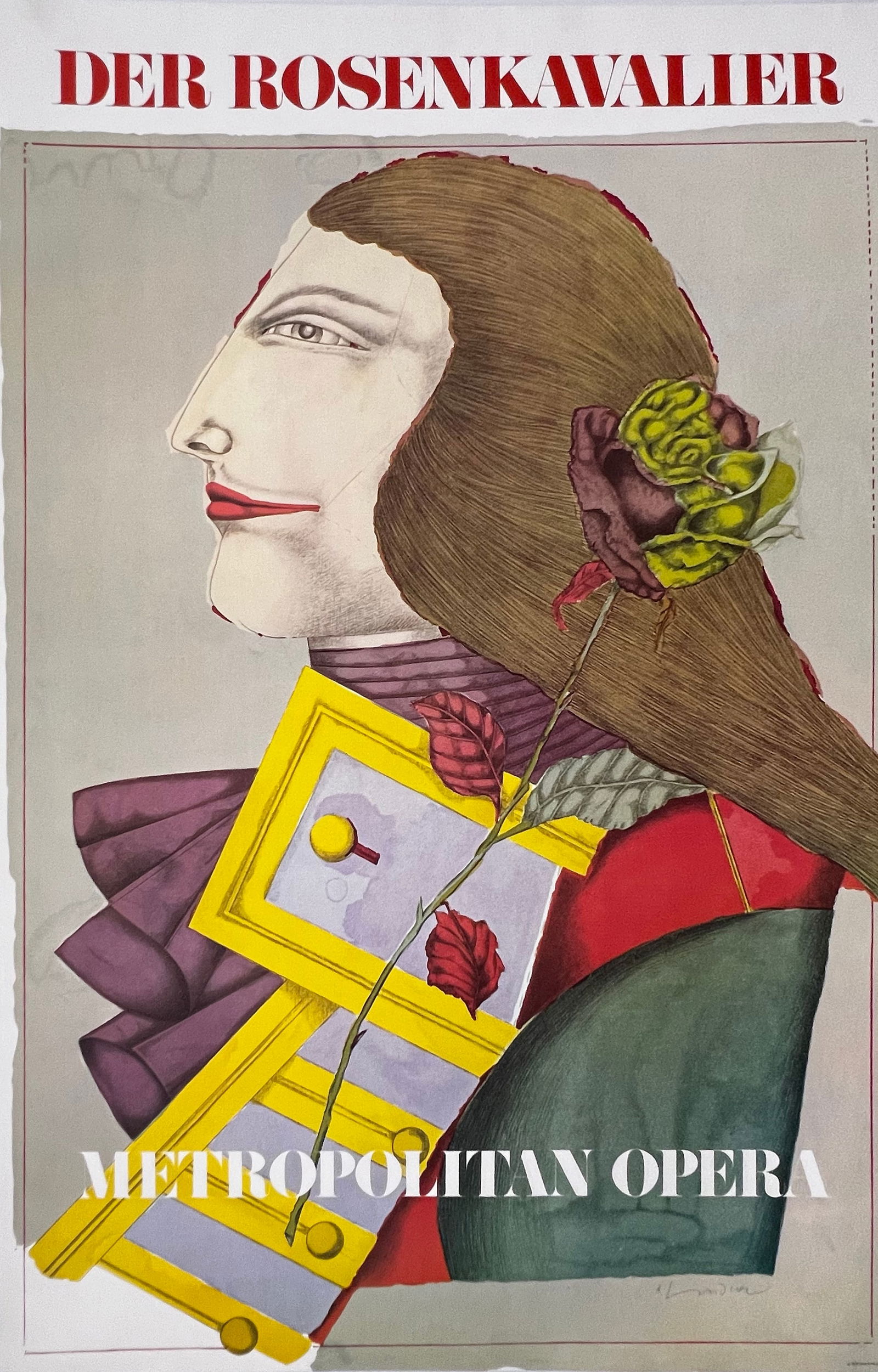 Richard Lindner - Vintage Metropolitan Opera "Der Rosenkavalier" Lithograph: Richard Lindner - Vintage Metropolitan Opera "Der Rosenkavalier" Lithograph. 1978. Reproduction Hand/Pencil Signed Lithograph. 23 x 36. Very good condition