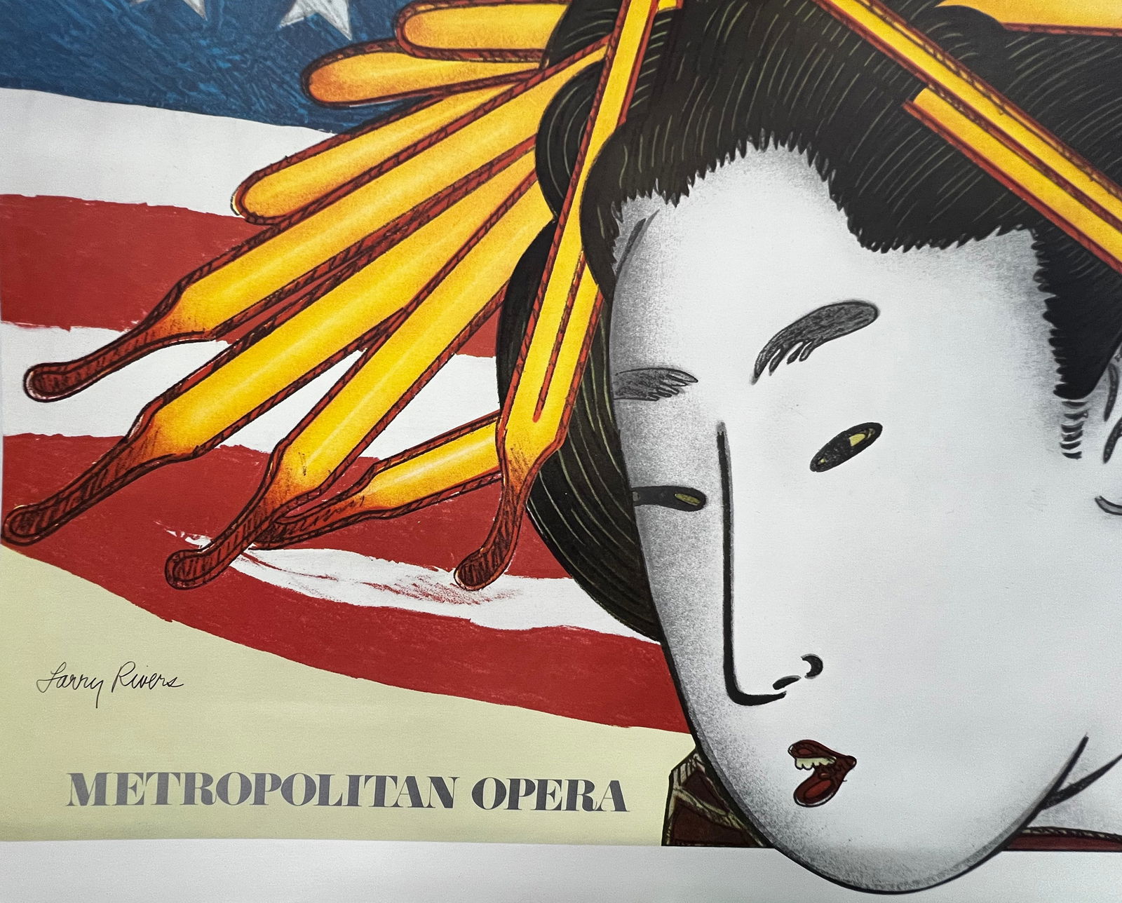 Larry Rivers - Vintage Metropolitan Opera "Madama Butterfly" Lithograph: Larry Rivers - Vintage Metropolitan Opera "Madama Butterfly" Lithograph. 1978. Reproduction Hand/Pencil Signed Lithograph. 36 x 24. Very good condition