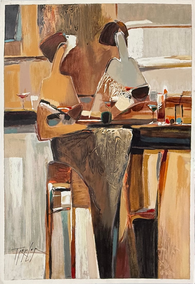 Yuri Tremler - "Cocktail Hour": Yuri Tremler - "Cocktail Hour". Hand Signed Limited Edition Serigraph. Numbered 309/480. 28 x 41. Excellent condition