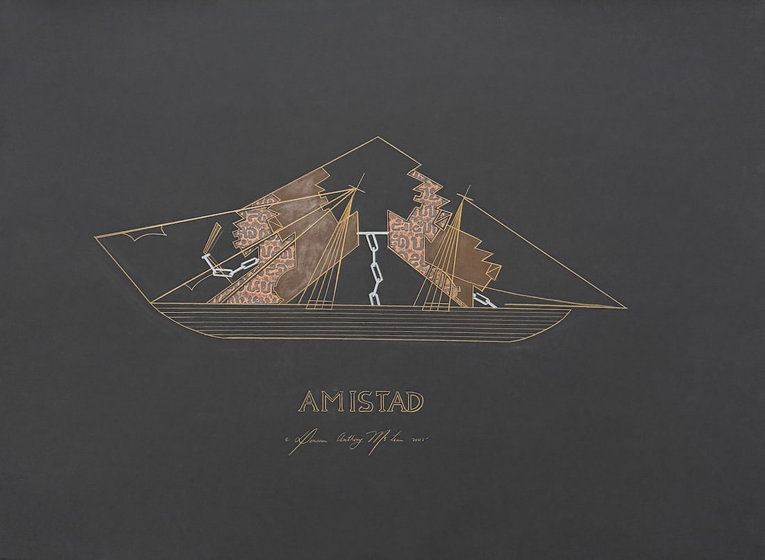 Donovan McLean - "Amistad": Donovan McLean - "Amistad". Original Art Print. Circa 2003. Mixed Media Abstract Art. Artist's Signed. 40 x 30. Excellent condition