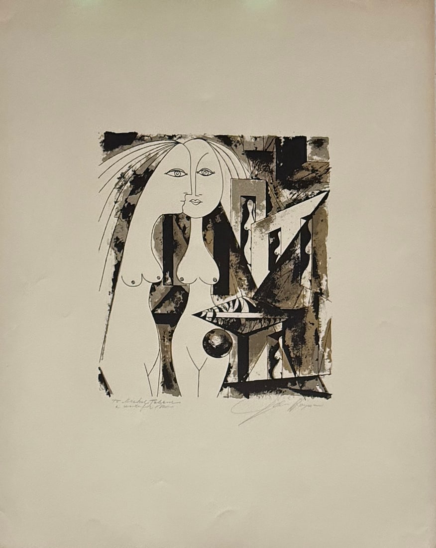 John Hayman - "Nude #1": John Hayman - "Nude #1". Artist Signed Lithograph, with inscription "to Michel Tobard." Excellent condition . 21 x 28