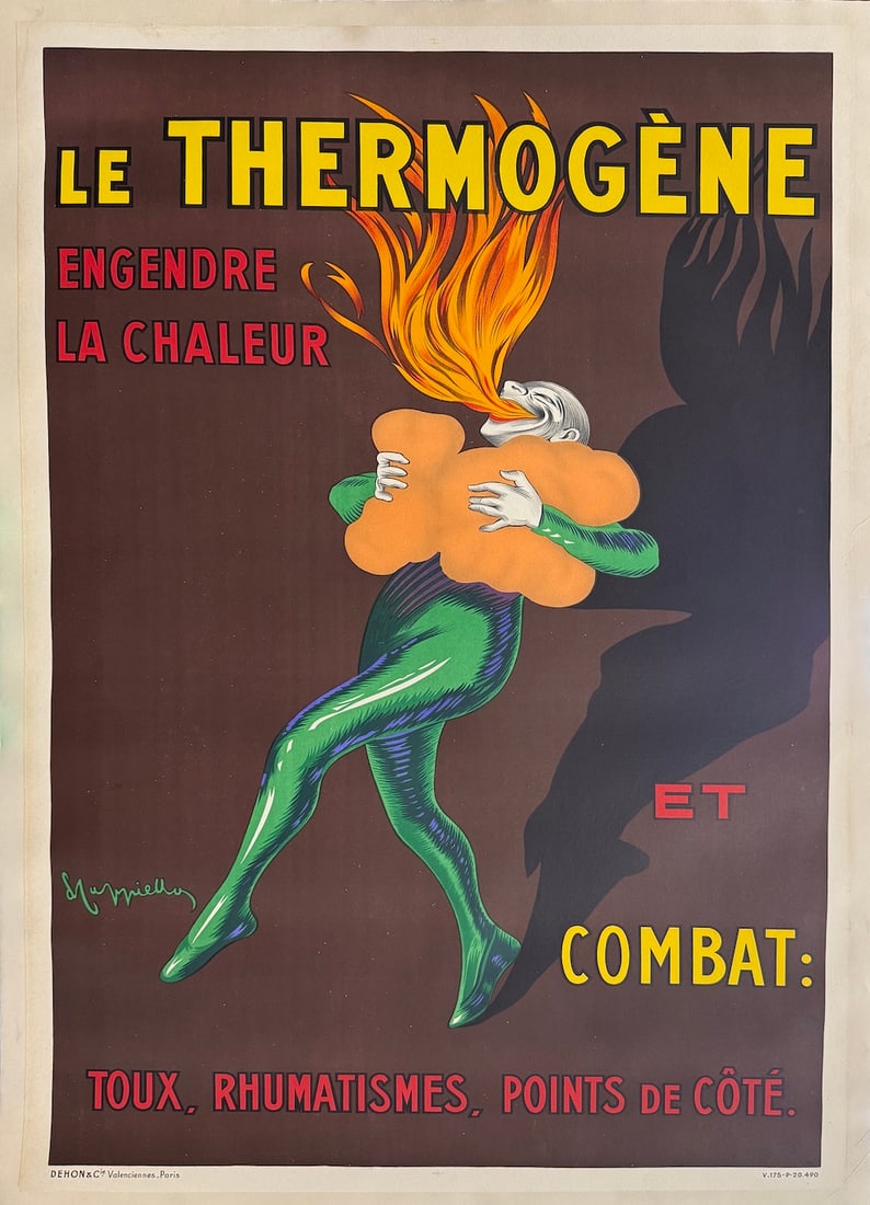 Leonetto Cappiello - " Le Thermogene" Vintage Poster: Leonetto Cappiello - " Le Thermogene" Vintage Poster. Classic advertising print. Backed on Linen Paper. 31 x 47. Excellent condition
