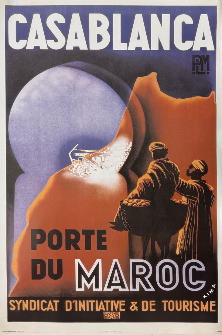 "Casablanca" Vintage Advertising Poster: "Casablanca" Vintage Advertising Poster. Vintage reproducton. Circa 2003. Published by Image Source International. 24 x 36. Excellent condition