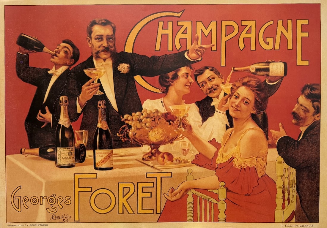 "Champagne" Vintage Advertising Poster (1 of 3)