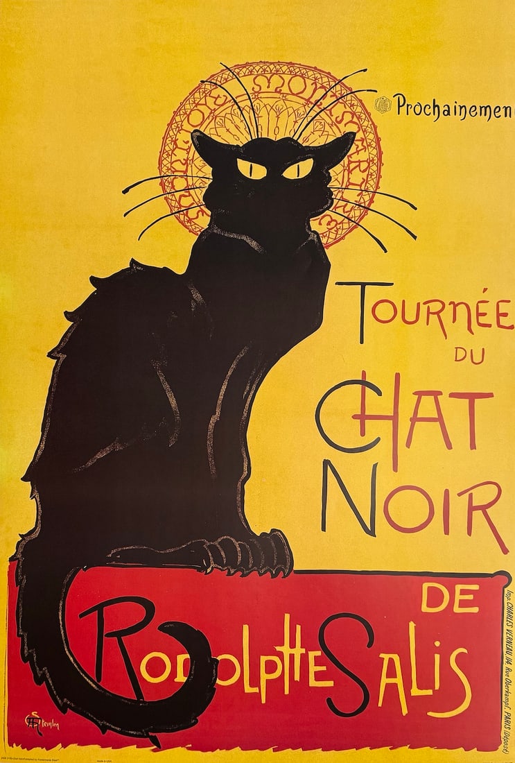 Theophile Alexandre Steinlen -"Tournee Du Chat Noir" Vintage Advertising Poster (1 of 3)