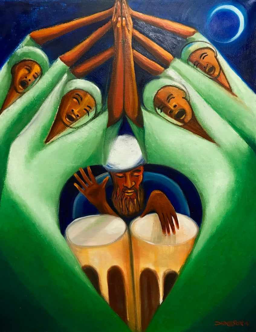 Bernard Hoyes - "Harvest Rhythm": Bernard Hoyes - "Harvest Rhythm". Original Painting. Oils on Canvas. 18 x 20. Excellent condition