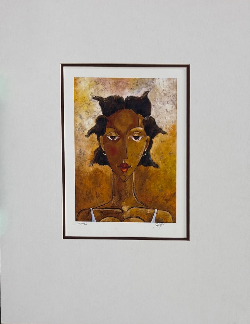 Michael Escoffery - "My Thoughts": Michael Escoffery - "My Thoughts". Hand Signed Giclee Edition 100. Beautifully mounted. 16 x 20. Excellent condition