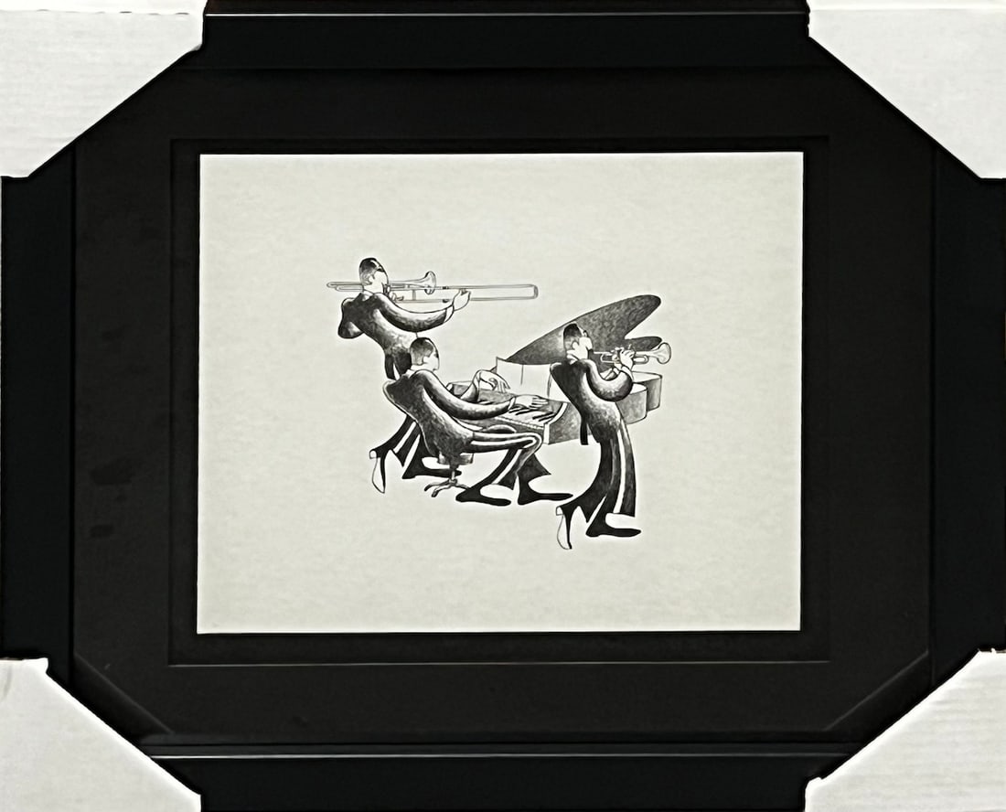 Roger Vilar - "Jazz Evening": Roger Vilar - "Jazz Evening". Matted and Framed. 18 x 18. Excellent condition