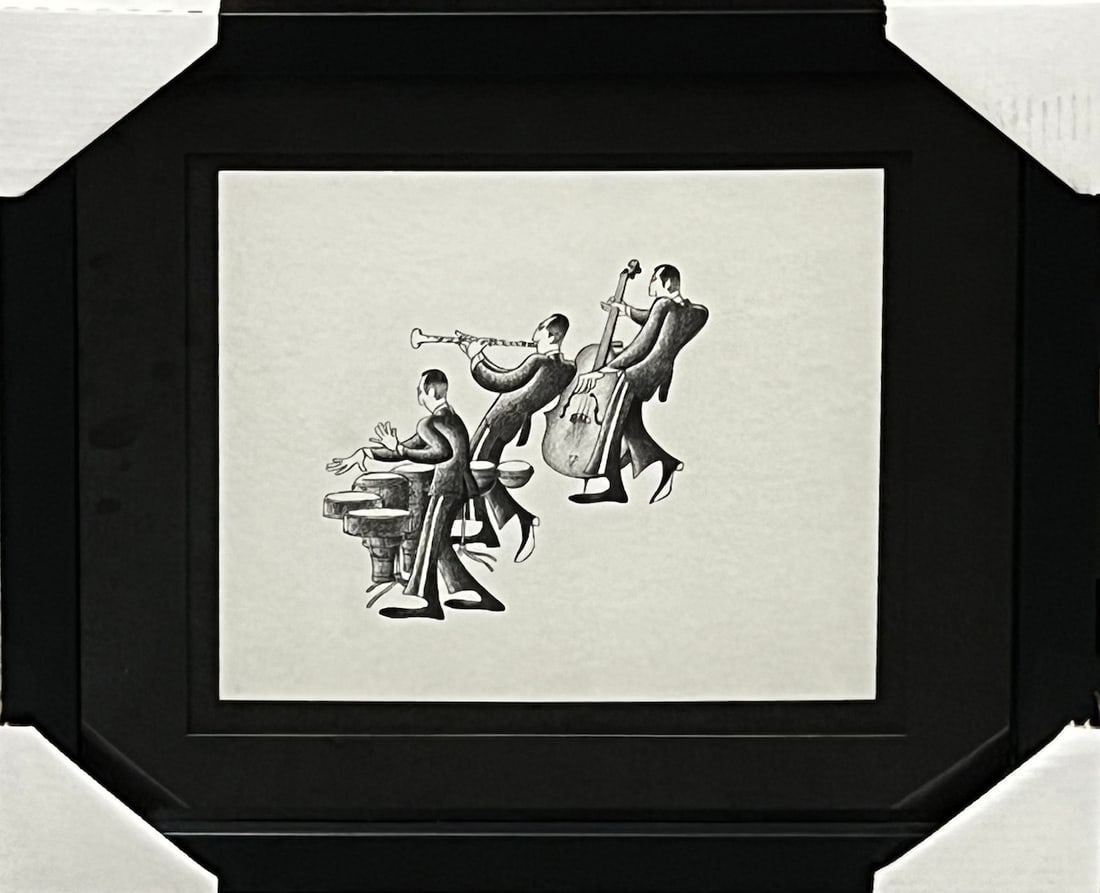 Roger Vilar - "Cuban Trio": Roger Vilar - "Cuban Trio". 18 x 18. Matted and Framed. Excellent condition