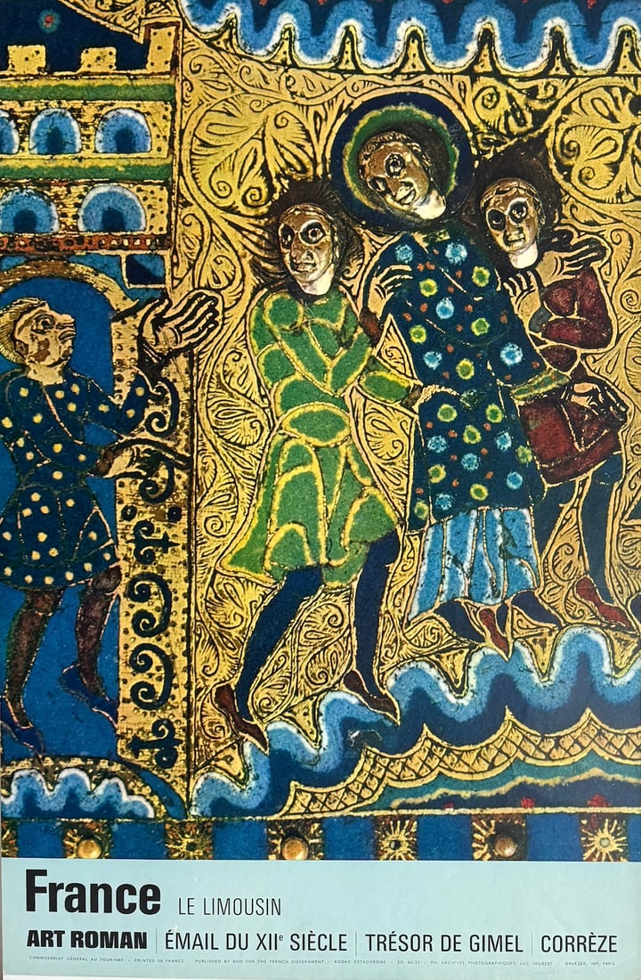 "France - Le Limousin" Exhibition Print: "France - Le Limousin" Exhibition Print. Published by and for The French Government. Off-set Lithograph. 19.5 x 29. Excellent condition