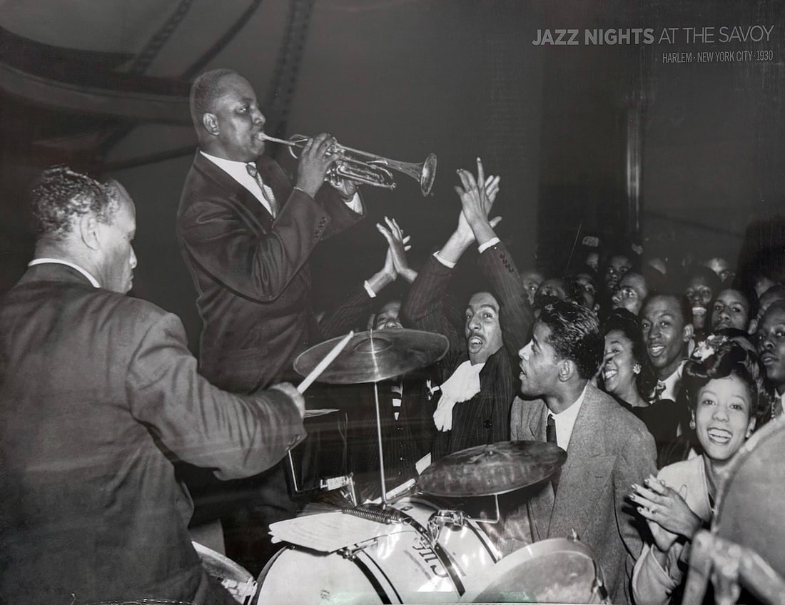 Jazz Night At The Savoy: "Jazz Night At The Savoy". Reproduction Print. Shrink wraped on Cardboard. 36 x 24. Excellent condition