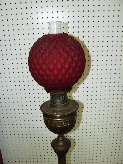 Victorian Brass Organ Lamp - 2
