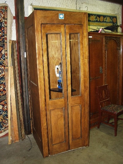 Vintage Wooden Telephone Booth