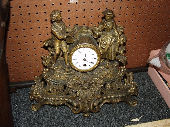 Spelter Figural Clock