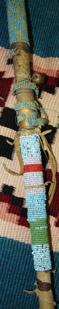 Sioux Indian Ghost Dancer Buffalo Horn Rattle - 3