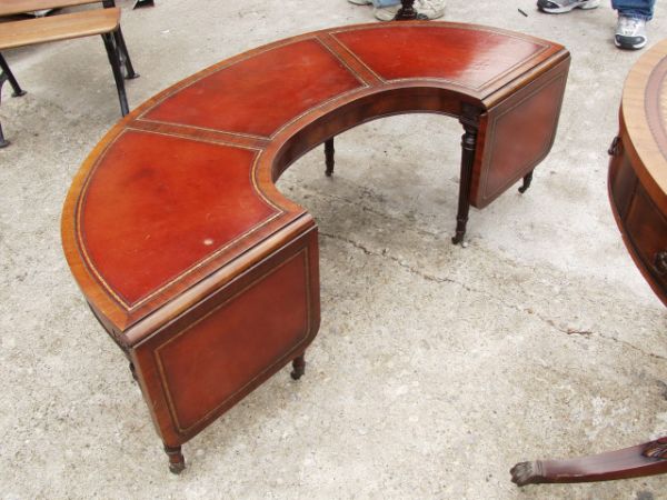 Duncan Phyfe Horse Shoe Coffee Table: With Dropleaf Ends, 4' long, 21" deep, 17" tall