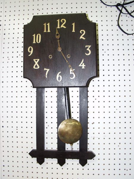 Mission Oak Wall Clock: 26" x 12 1/2" x 4 1/2"
