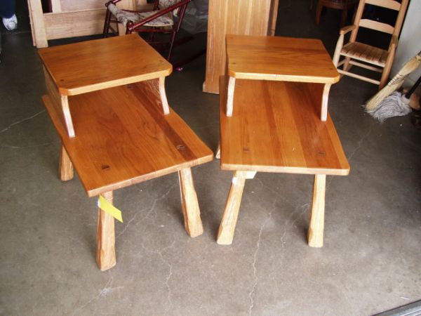 A Brandt Ranch Oak End Tables