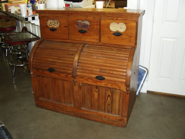 66 Antique Seed Cabinet Roll Top Bin Circa 1890 S May 06 2006