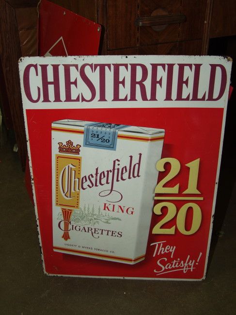 Chesterfield Tin Advertising Sign