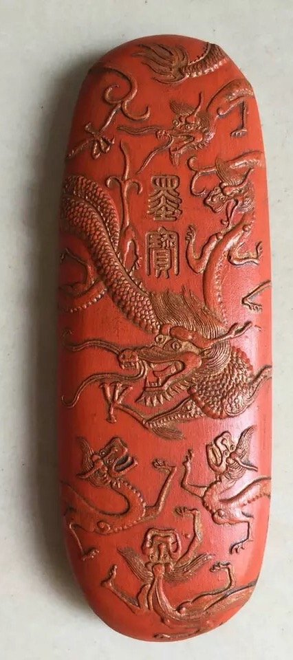 Antique Chinese Huizhou 'Hukaiwen' Cinnabar Ink Stick (1 of 3)