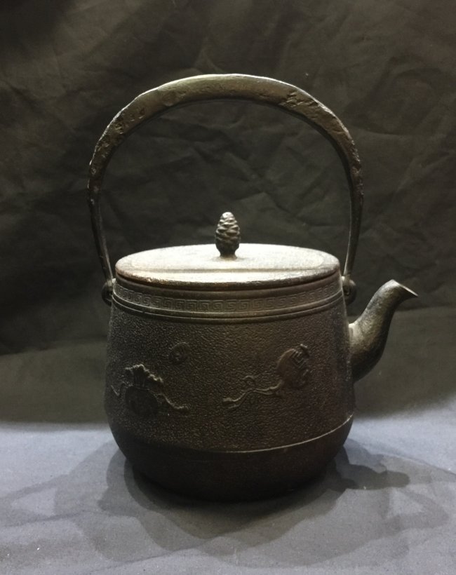 Antique Japanese Carved Iron Teapot (1 of 7)
