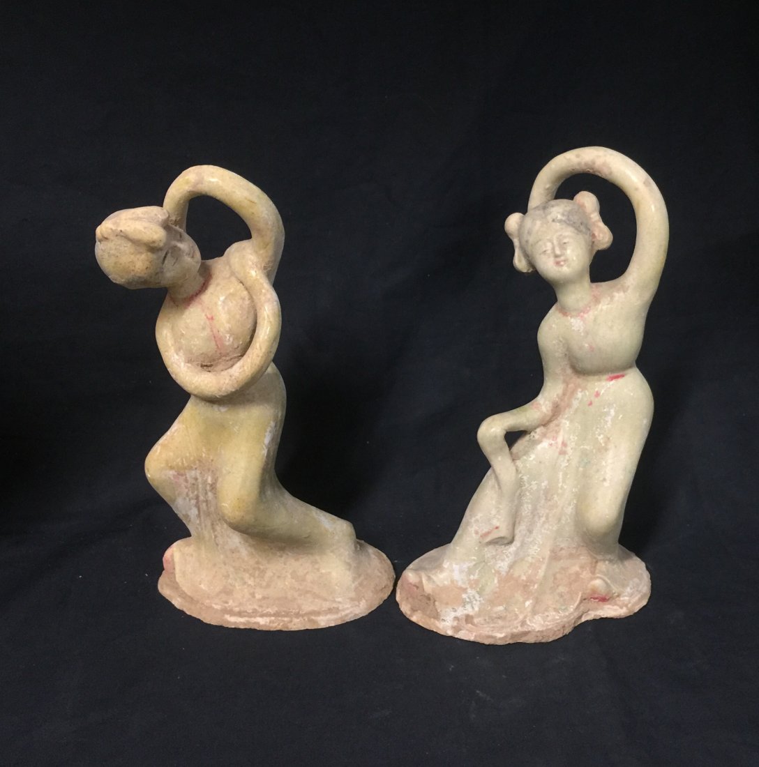 Pair of Antique Chinese Ceramic Figures (1 of 4)