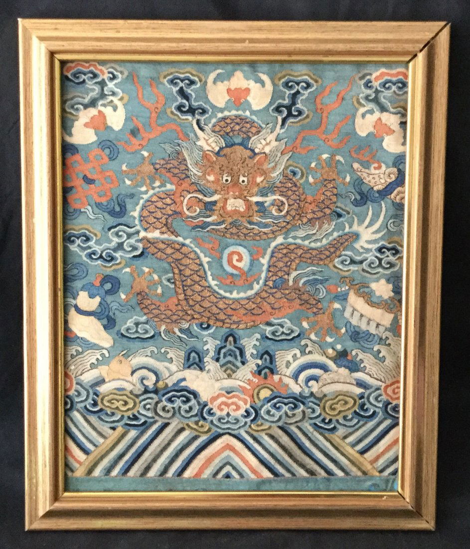 Antique Chinese Embroidered Silk Panel (1 of 3)
