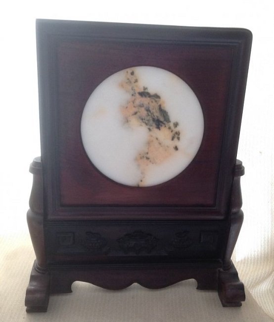 Chinese Hongmu With Mable Table Screen (1 of 4)