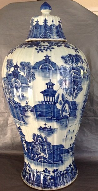 Large Antique Chinese Blue and White Meiping Caver Jar (1 of 4)