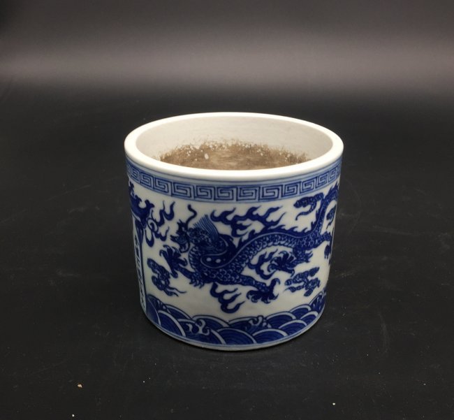 A Mid Qing Dynasty Blue-White Incense Burner (1 of 5)